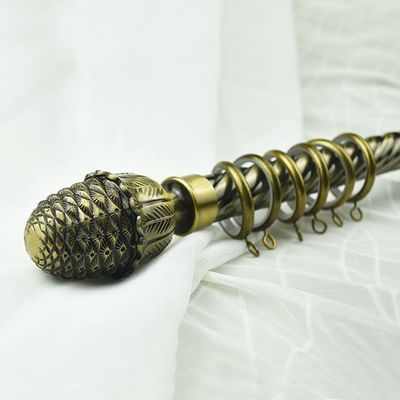 Room160/200/250/300/350/400cm 트위스트 철 극 한 개의 회전 커튼 로드를 하는 것 모로코를 도매합니다