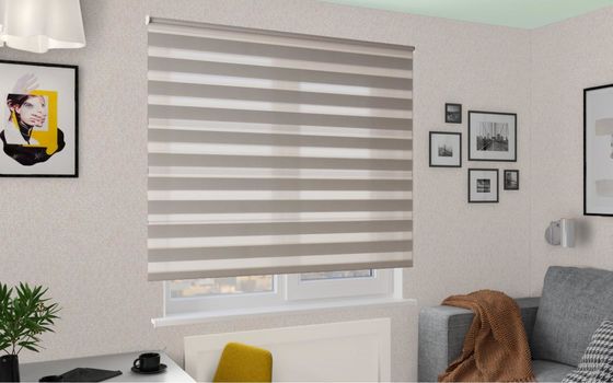 현명한 전기 얼룩말 커튼 침실 가득 찬 정전 방수 자동적 리프팅 커튼